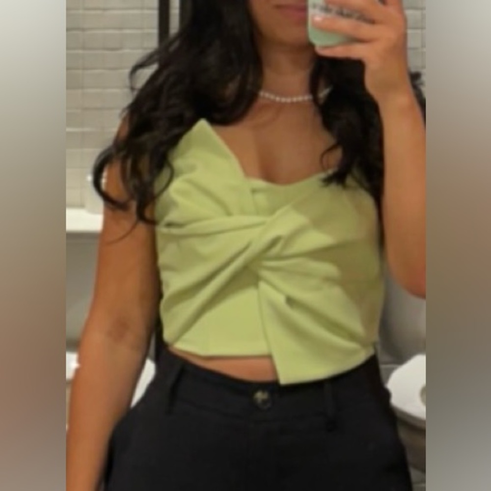 DYNAMITE Twist Crop Top